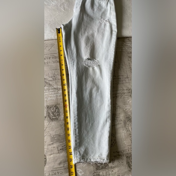 Flying Monkey Light Blue Distressed Cropped Boyfriend Jeans, Sz 29 - Picture 4 of 9